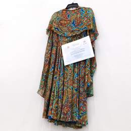 Multicolor Paisley Sleeveless Chiffon Cape Dress