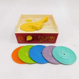 Vintage Fisher Price Music Box Record Player Toy with 5 Records