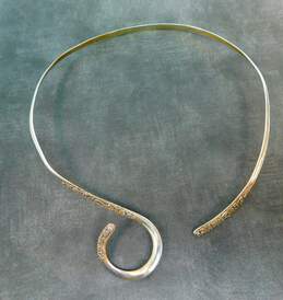 Sarda 925 Granulated Dotted Bali Style Swirled Collar Necklace