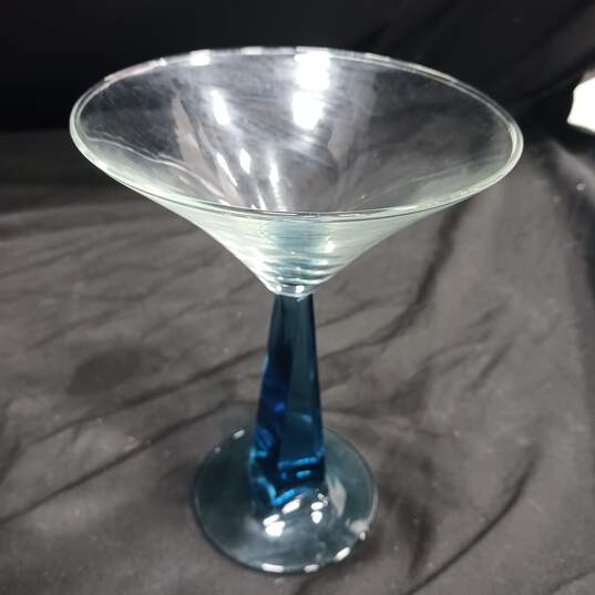 6pc. Set of Bombay Sapphire Cocktail Glasses with Blue Stem image number 4