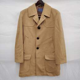 Pendleton MN's Beige 100% Pure Virgin Wool 4 Button Coat Size 38