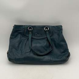 Coach Womens Blue Double Handle Shoulder Bag Purse With Two Wallets