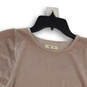 Womens Brown Velvet Short Sleeve Cropped Pullover Blouse Top Size XXS image number 3