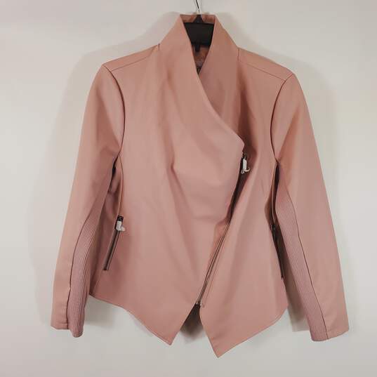 B.B. Dakota Pink Faux Leather Jacket M NWT image number 1