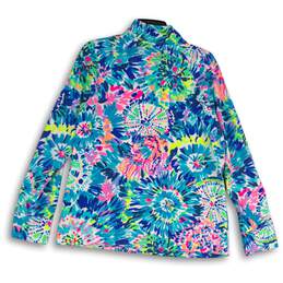 Womens Multicolor Long Sleeve Pockets 1/4 Zip Sweatshirt Size Large alternative image