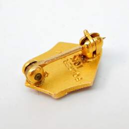 Vintage 10K Yellow Gold Enamel Seed Pearl Service Pin 1.5g alternative image