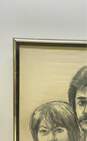 Portrait of a Couple Drawing by Bob Hicks Signed. Framed 1978 image number 3