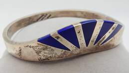 Taxco 925 Geometric Faux Stone Inlay Bangle Bracelet 45g