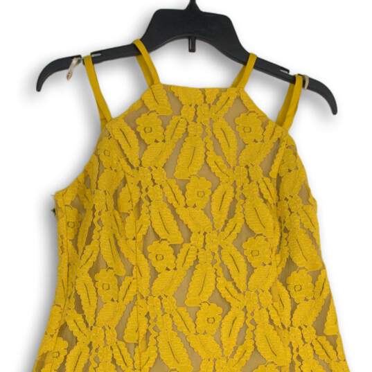 NWT Ali & Jay Los Angeles Womens Yellow Lace Sleeveless Midi A-Line Dress Size L image number 3