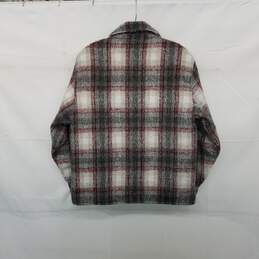 Abercrombie & Fitch Gray & Maroon Plaid Button Up Shacket WM Size XS NWT alternative image