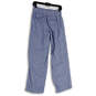 Womens Blue Elastic Waist Zipper Pocket Wide Leg Ankle Pants Size 4 image number 2