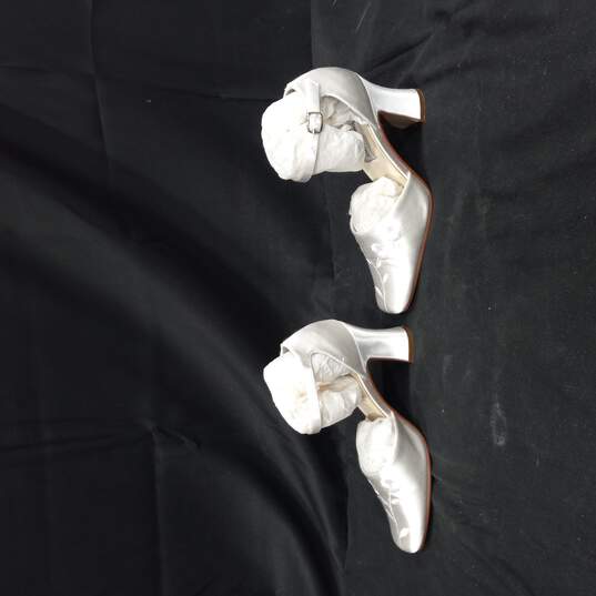 Women's Touch Ups White Satin Clarissa Wedding Heels Sandals 7 image number 2