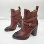 Coach 'Jackson' Saddle Brown Leather Stacked Heel Booties Women's Size 5B AUTHENTICATED image number 1