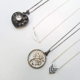 Sterling Silver Multi Gemstone Pendant - Locket Necklace Bundle 4 Pcs 14.7g alternative image