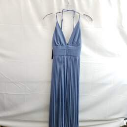Lulus Women's Blue Polyester Ruffled Maxi Dress Size XS