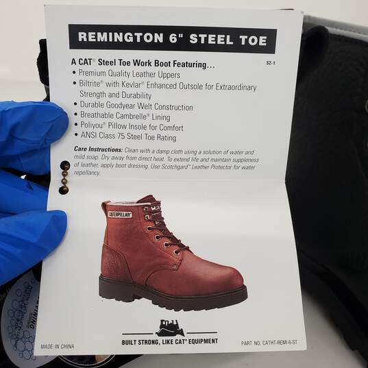 CAT Remington 6in Steel Toe Black Work Boots Men's Size 7 image number 6