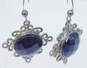 DRT Desert Rose Trading 925 Faceted Amethyst Circle Scrolled Drop Earrings 6.4g image number 2