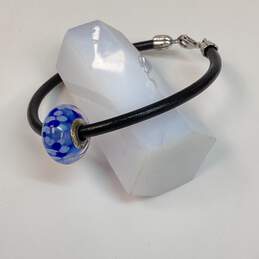 Designer Pandora 925 Sterling Silver Blue Glass Charm Bracelet