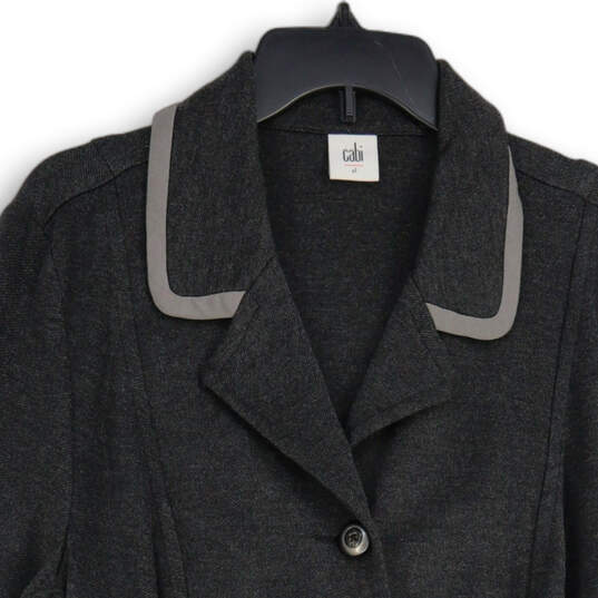 Womens Black Notch Lapel Long Sleeve Three Button Crew Blazer Size XL image number 4