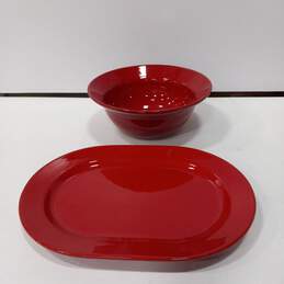 8 Piece Set Of Waechtersbach Red Cherry Germany Ceramic Dishes alternative image