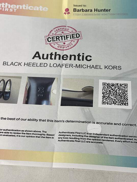 Certified Authentic Michael Kors Womens Black Loafer w/Heel   Size 6.5M image number 8