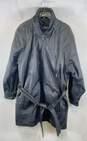 Wilson's Leather Men Black Leather Trench Coat M image number 1