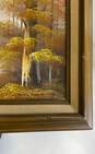 Autumn Birch Trees on the Lake Oil on canvas by C. Liong Signed. Matted & Framed image number 5