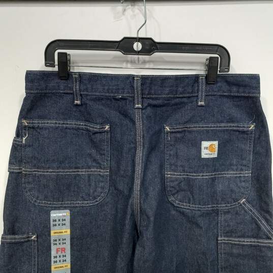 Carhartt Men's Blue Flame-Resistant Workwear Jeans Size 36 x 34 NWT image number 4