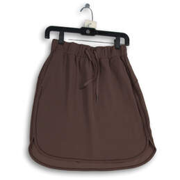 Womens Purple Flat Front Elastic Waist Drawstring Athletic Skirt Size 6