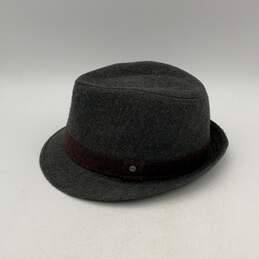 Stetson Mens Gray Round Wide Brim Leather Trim Fedora Hat Size 55 alternative image