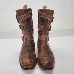 BedStu Women's 'Blanchett' Distressed Brown Leather Buckle Boots Size 9 alternative image