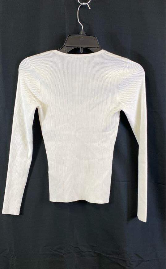 Madewell Women's White Ribbed Long Sleeve - XS NWT image number 2