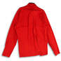 Mens Red Mock Neck Quarter Zip Long Sleeve Activewear Jacket Size XXL image number 2