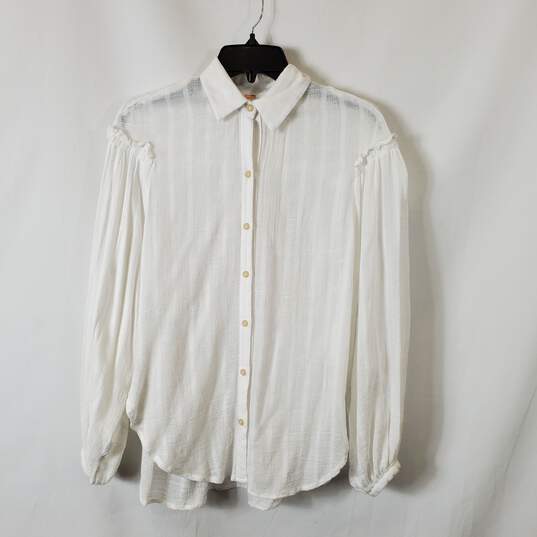 Free People Women White Button Up Shirt  Sz XS image number 1