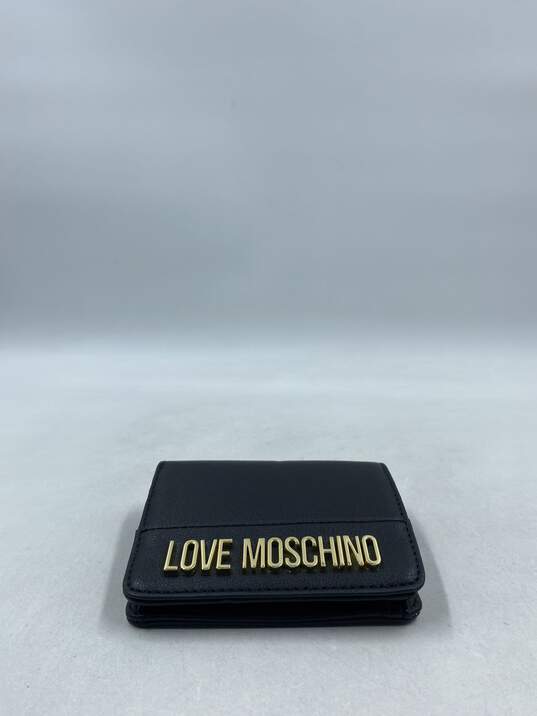 Authentic Love Moschino Black Logo Compact Wallet image number 3