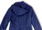 Womens Blue Long Sleeve Pockets Fleece Hooded Full-Zip Jacket Size Small image number 4