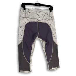 Womens Gray White High Waist Pockets Stretch Pull-On Capri Leggings Size M alternative image