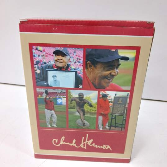 MLB 2018 Reds Hall of Frame Member's Exclusive Chuck Harmon Bobble Head in Box image number 3