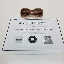 AUTHENTICATED Fendi Pink Logo Wrap Sunglasses