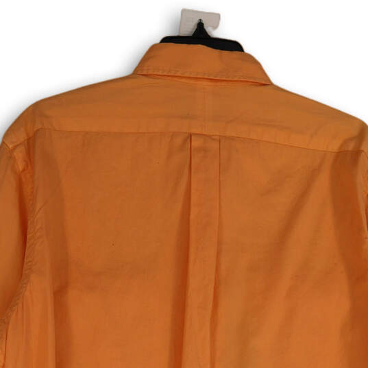 NWT Womens Orange Long Sleeve Collar Beach Twill Button-Up Shirt Size Large image number 4