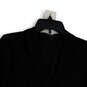Womens Black Long Band Sleeve Surplice Neck Pullover Blouse Top Size 6 image number 3
