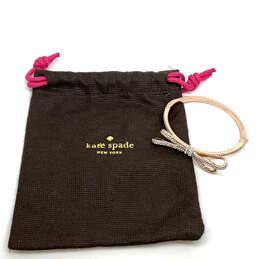 Designer Kate Spade Gold-Tone Rhinestone Bow Bangle Bracelet w/ Dust Bag alternative image