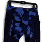 Womens Blue Printed Flat Front Elastic Waist Pull-On Ankle Leggings Size MT image number 3
