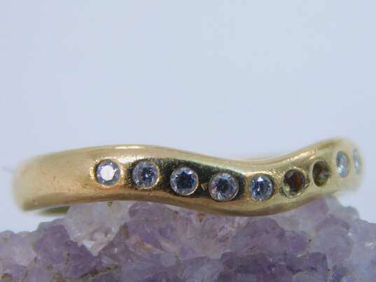 Tiffany & Co Elsa Peretti 18K Yellow Gold 0.10 CTTW Bezel Set Diamond Wedding Band Ring- For Repair 4.0g image number 9