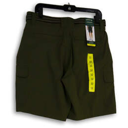 NWT Mens Green Flat Front Pocket Waist Belt Straight Leg Cargo Shorts Sz 32 alternative image