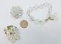 Vintage Aurora Borealis Crystal Necklaces Bracelet & Silver Tone Clip On Earrings 139.6g image number 4