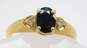 14K Yellow Gold Oval Sapphire 0.04 CTTW Diamond Side Stones Ring  2.2g image number 5