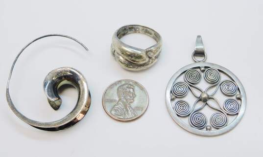 Artisan Sterling Silver Swirl Jewelry 29.4g image number 4