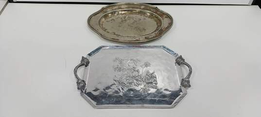 Pair of Silver Plated Serving Trays image number 1