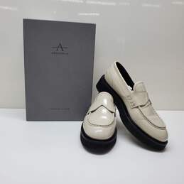 Aquatalia Leather Color Ivory Loafers Sz 10M